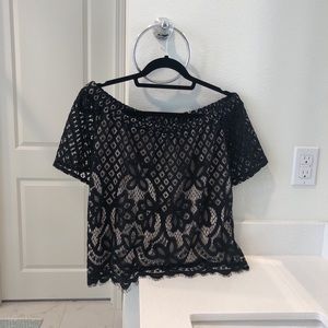 Lace off the shoulder shirt
